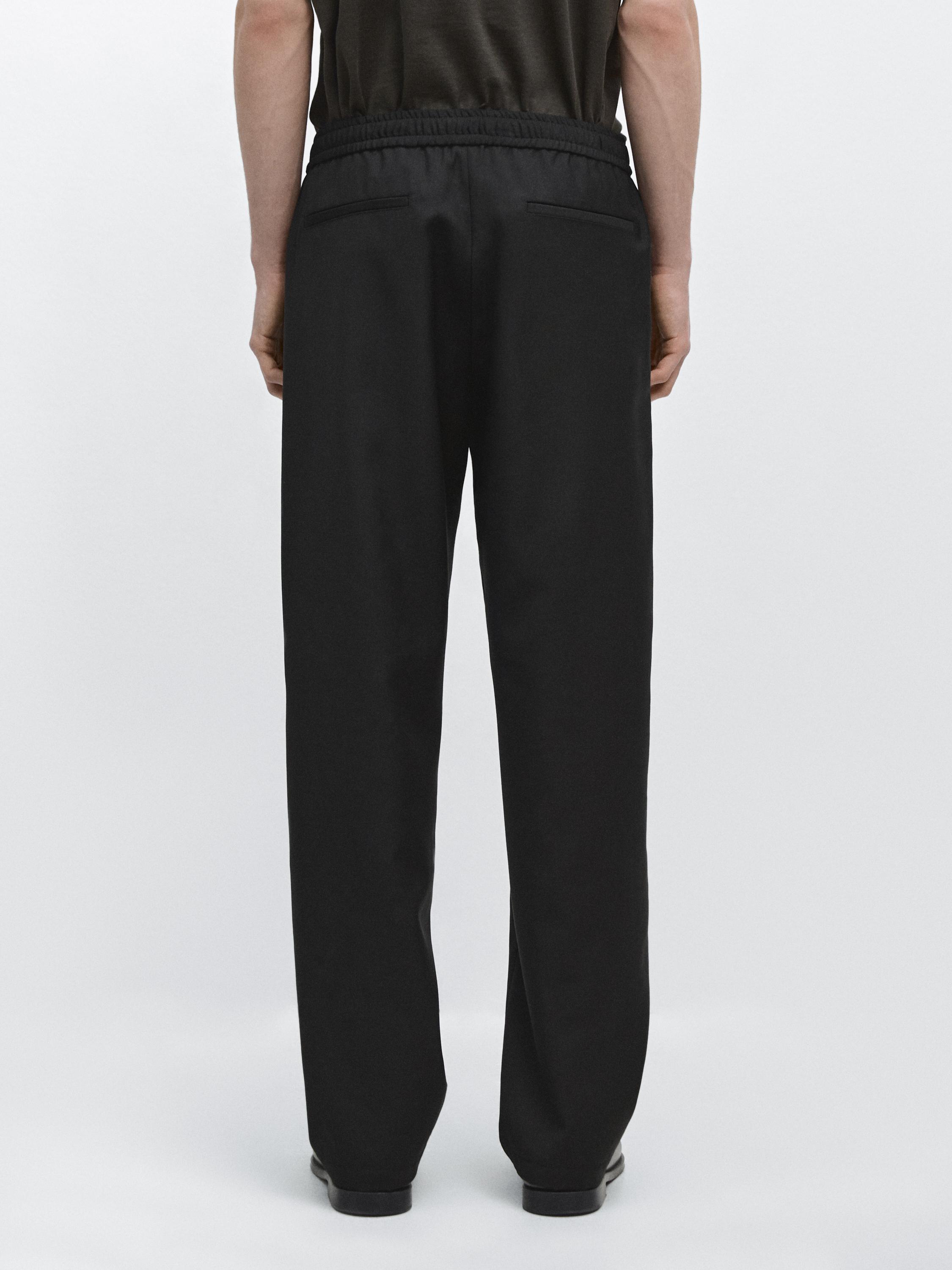 Pantalon relaxed fit laine